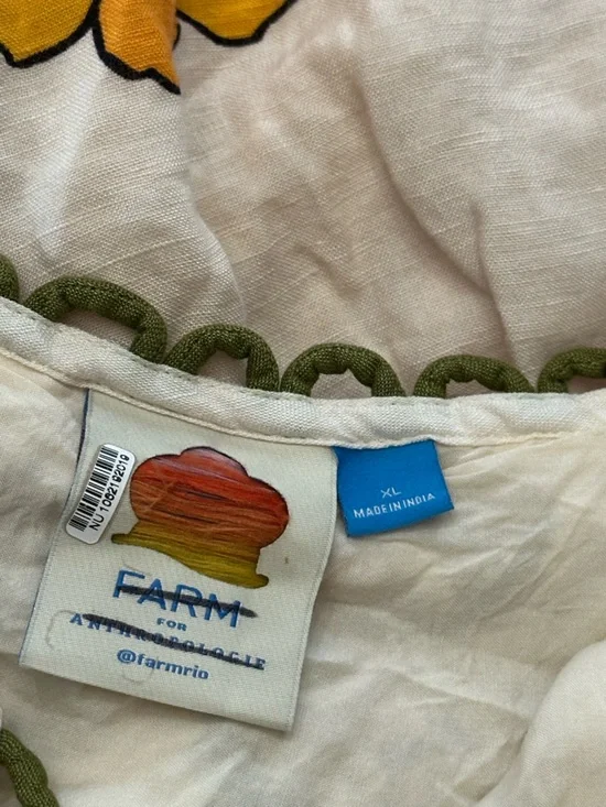 FARM Rio White V-Neck A-Line Maxi Dress Size XL 38228 - Picture 11 of 11